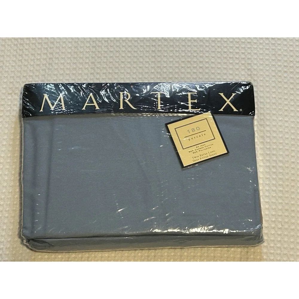 Martex Vintage- NEW - Premium Long Twin Fitted Sheet - Wedgwood Blue Deep Fitted